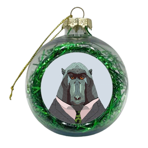Business Baboon - xmas bauble by Casey Rogers