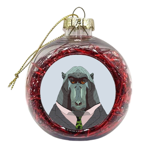 Business Baboon - xmas bauble by Casey Rogers
