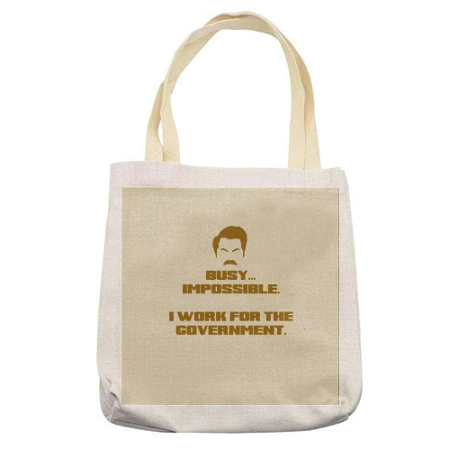 Busy? Impossible. - printed canvas tote bag by Wallace Elizabeth