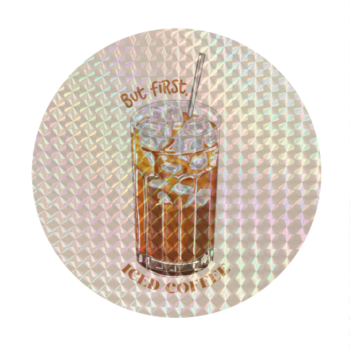 But first iced coffee - Circle Sticker by EZbie