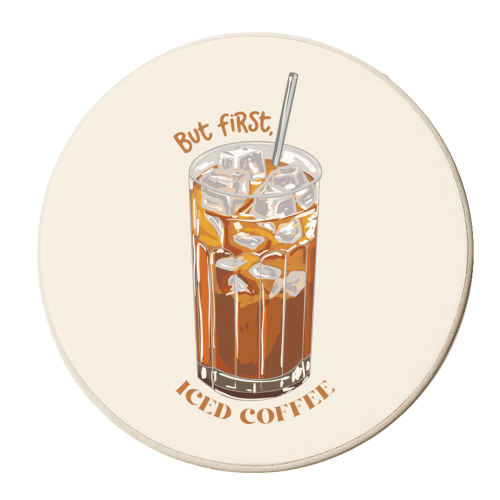 But first iced coffee - personalised beer coaster by EZbie