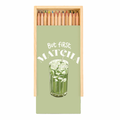 But First, Matcha - Coloured Pencils with Box by EZbie