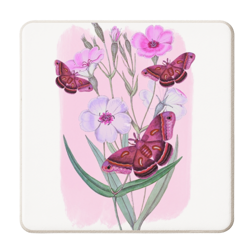 Butterflies and  Pastel Flowers - personalised beer coaster by Eloise