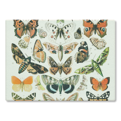 Butterflies Collection - glass chopping board by Gal Design
