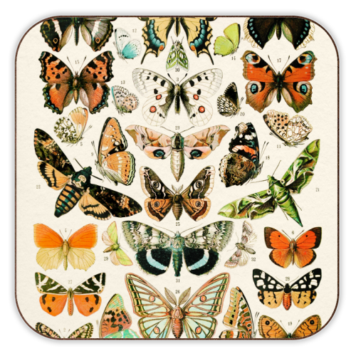 Butterflies Collection - personalised beer coaster by Gal Design