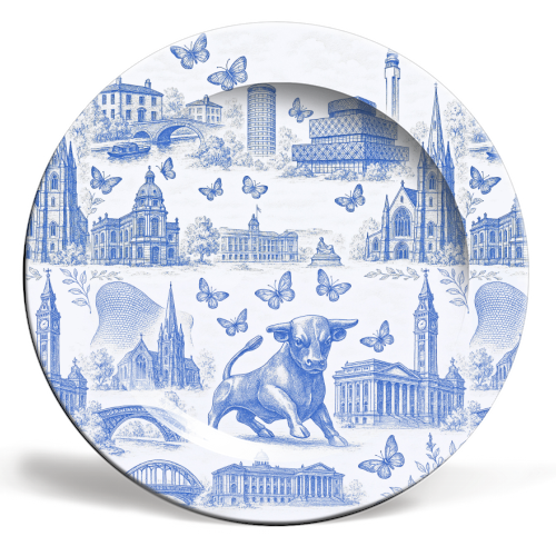 Butterfly Birmingham Toile - ceramic dinner plate by Lilly Rose
