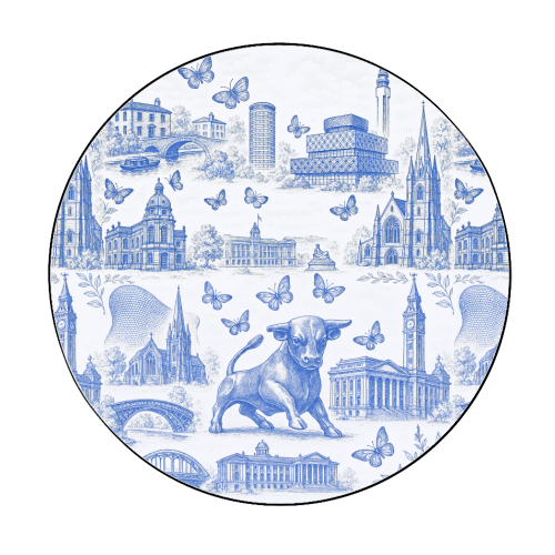 Butterfly Birmingham Toile - Circle Sticker by Lilly Rose