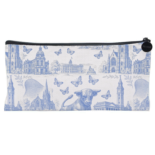 Butterfly Birmingham Toile - flat pencil case by Lilly Rose
