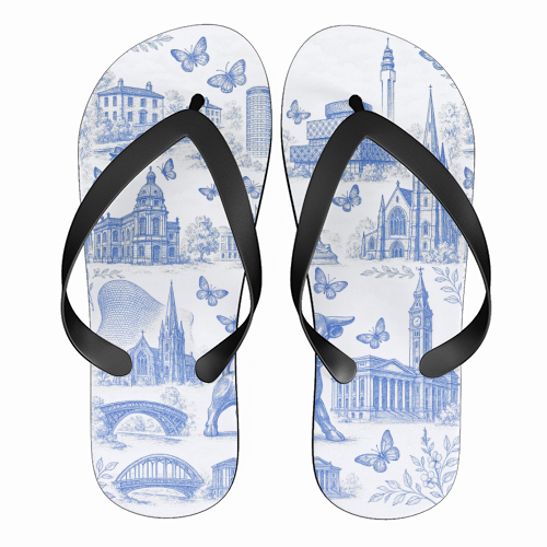 Butterfly Birmingham Toile - funny flip flops by Lilly Rose