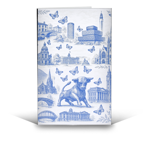Butterfly Birmingham Toile - funny greeting card by Lilly Rose