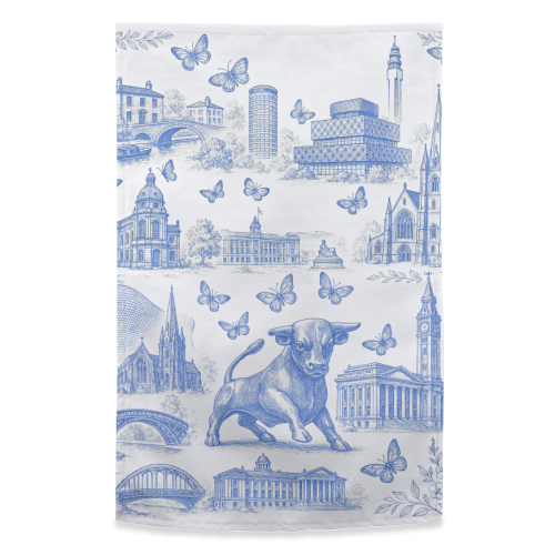 Butterfly Birmingham Toile - funny tea towel by Lilly Rose