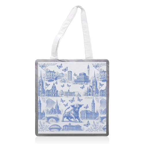 Butterfly Birmingham Toile - printed canvas tote bag by Lilly Rose