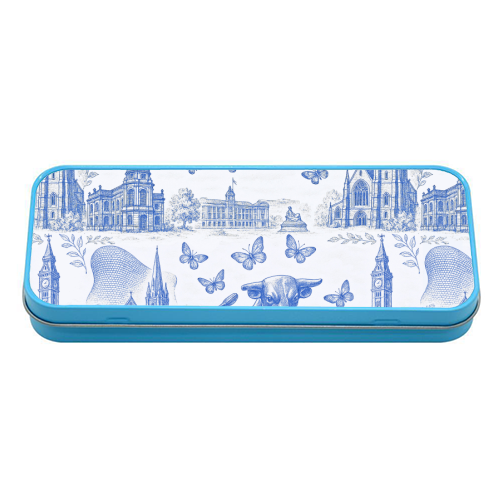 Butterfly Birmingham Toile - tin pencil case by Lilly Rose