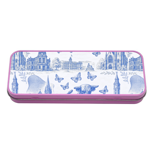 Butterfly Birmingham Toile - tin pencil case by Lilly Rose