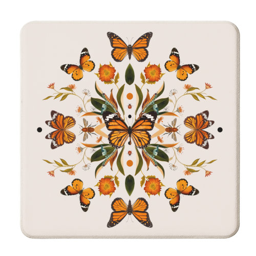 Butterfly dance - personalised beer coaster by Larissa Grace