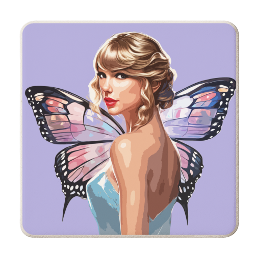 Butterfly Fairy Tay - personalised beer coaster by DOLLY WOLFE