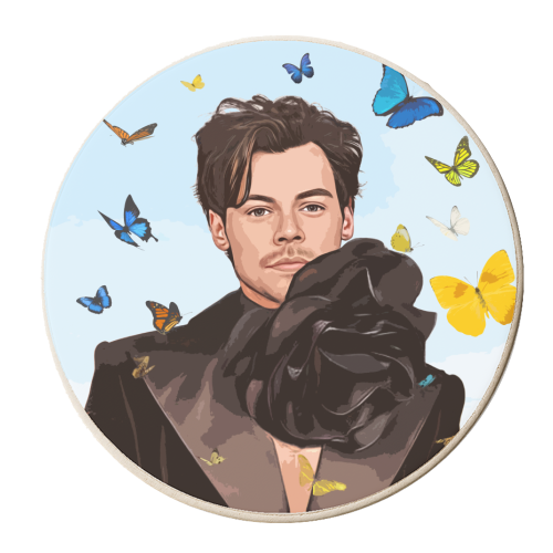 BUTTERFLY HARRY - personalised beer coaster by DOLLY WOLFE