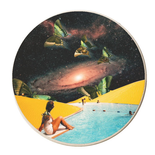 Butterfly Invasion - personalised beer coaster by taudalpoi