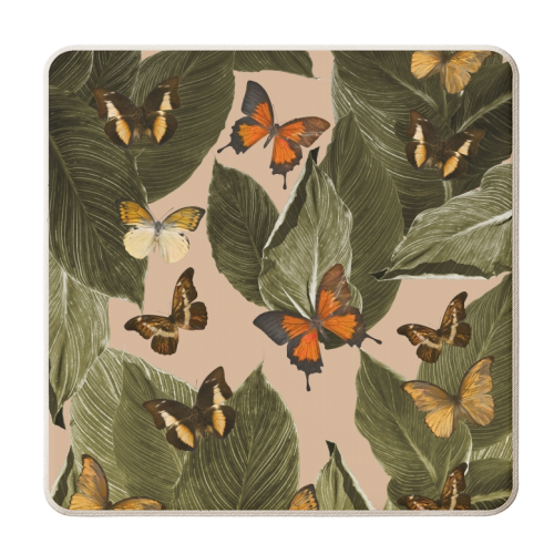 Butterfly Jungle Delight #1 #tropical #decor #art - personalised beer coaster by Anita Bella Jantz