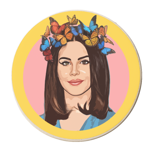 BUTTERFLY LANA - personalised beer coaster by DOLLY WOLFE