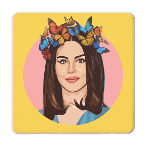BUTTERFLY LANA - personalised beer coaster by DOLLY WOLFE