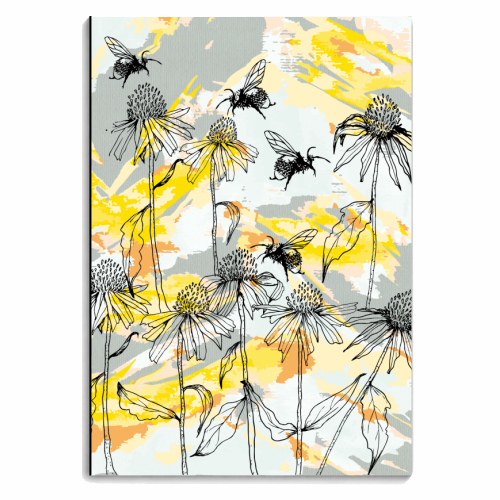 Buzzing bees - orange - personalised A4, A5, A6 notebook by Michelle Walker