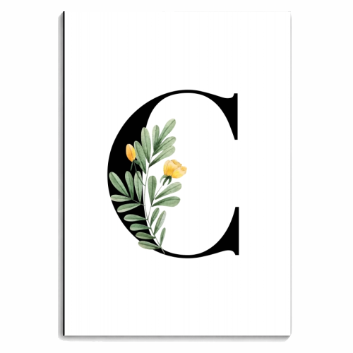 C Floral Letter Initial - personalised A4, A5, A6 notebook by Toni Scott