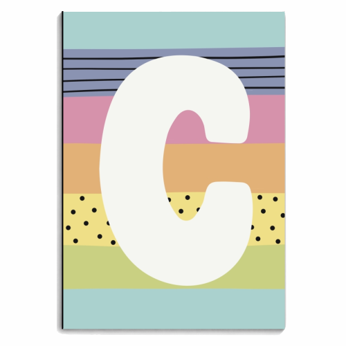 C - Personalised rainbow colours letter - personalised A4, A5, A6 notebook by Giddy Kipper
