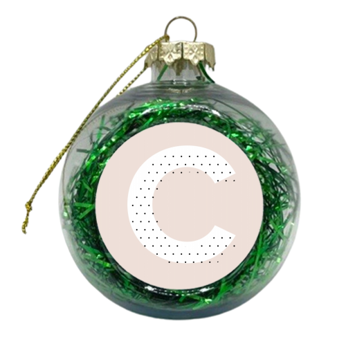 C Polka Dot Initial - xmas bauble by Toni Scott