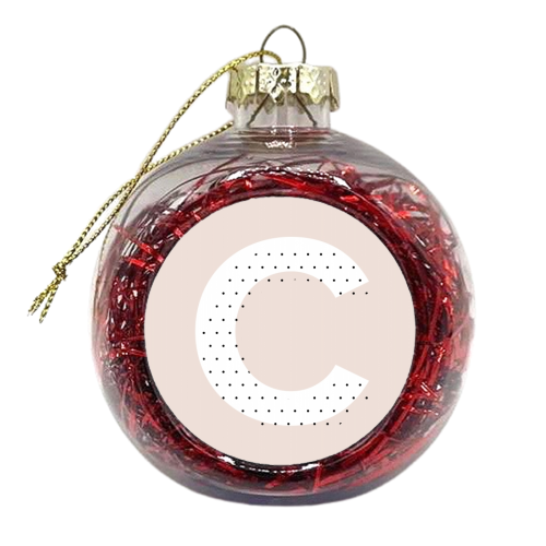 C Polka Dot Initial - xmas bauble by Toni Scott
