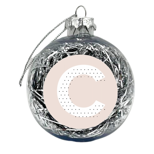 C Polka Dot Initial - xmas bauble by Toni Scott