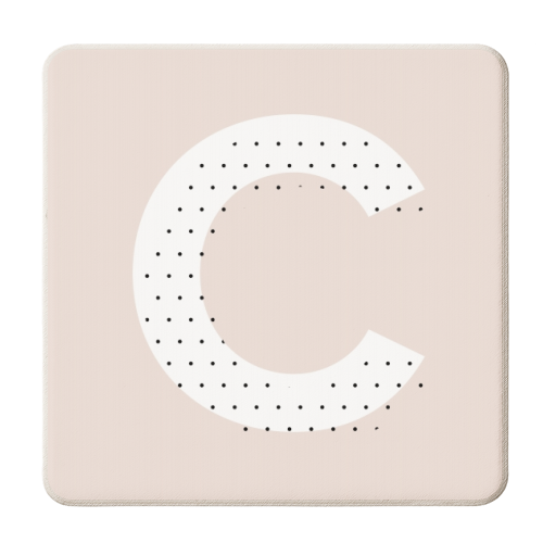 C Polka Dot Initial - personalised beer coaster by Toni Scott