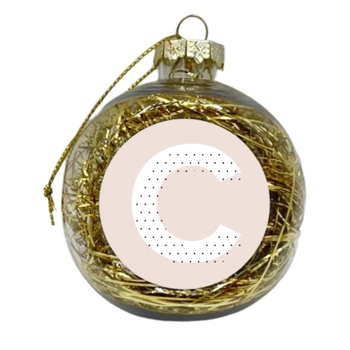 C Polka Dot Initial - xmas bauble by Toni Scott