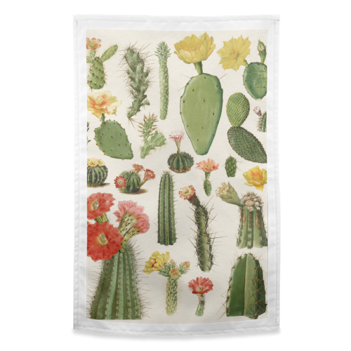 Cacti Collection - funny tea towel by Gal Design