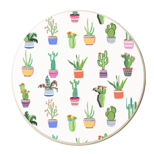 Cacti Land - personalised beer coaster by Mukta Lata Barua
