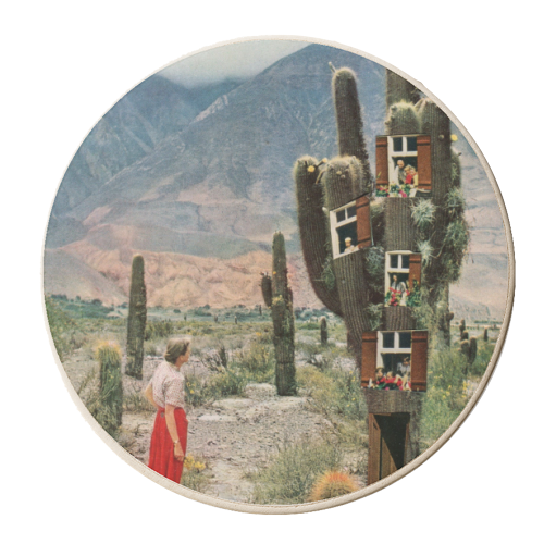 Cactus fairies - personalised beer coaster by Maya Land