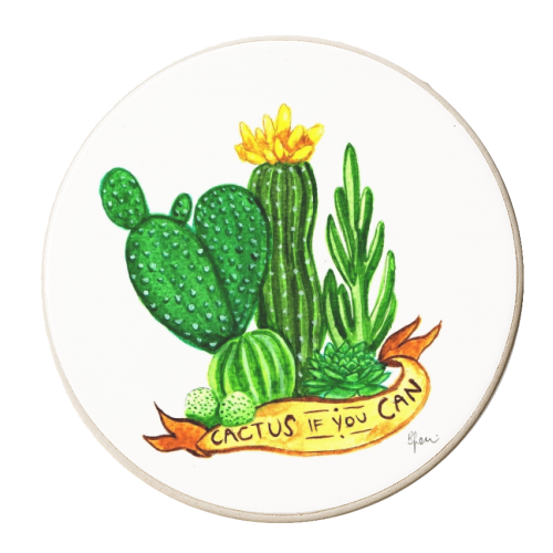 Cactus If You Can - personalised beer coaster by Beth Jenkin