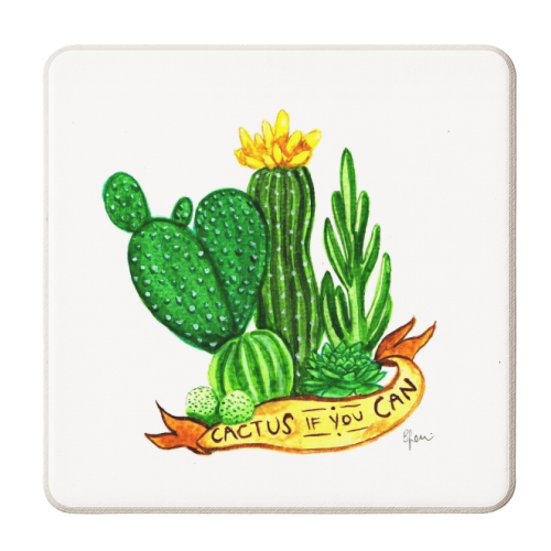 Cactus If You Can - personalised beer coaster by Beth Jenkin