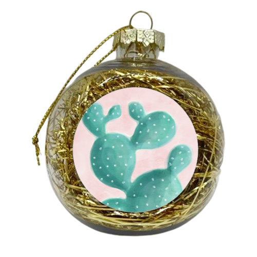Cactus on Pink - xmas bauble by EMANUELA CARRATONI