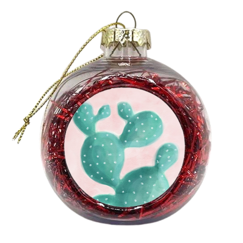 Cactus on Pink - xmas bauble by EMANUELA CARRATONI