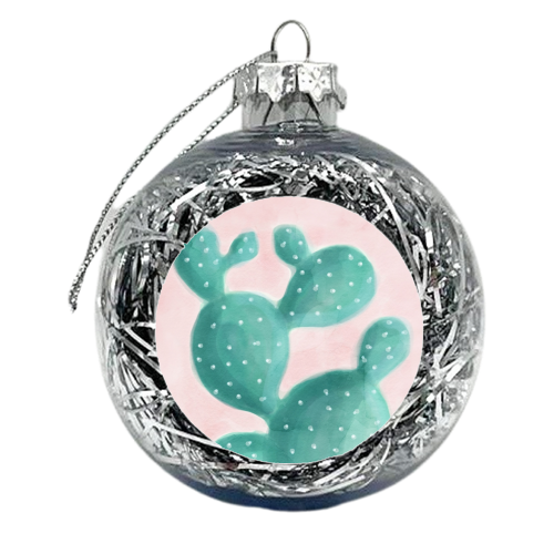 Cactus on Pink - xmas bauble by EMANUELA CARRATONI