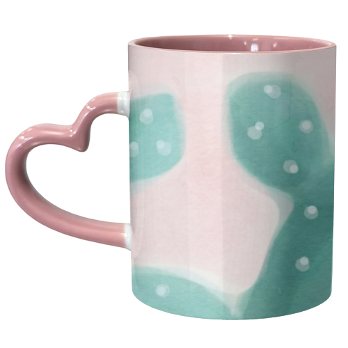 Cactus on Pink - unique mug by EMANUELA CARRATONI