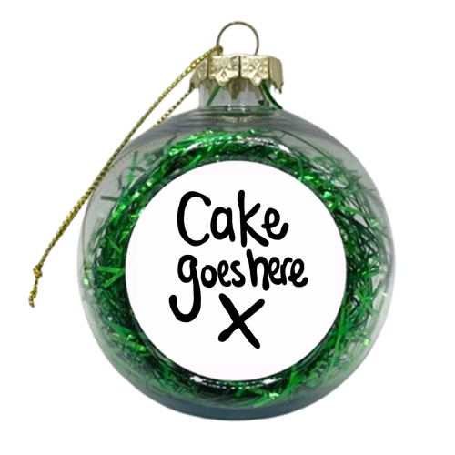 Cake goes here Cake plate - xmas bauble by Emma Donovan