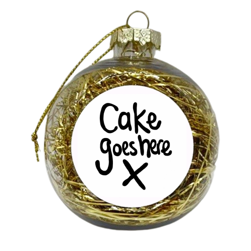 Cake goes here Cake plate - xmas bauble by Emma Donovan