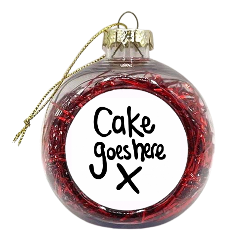 Cake goes here Cake plate - xmas bauble by Emma Donovan