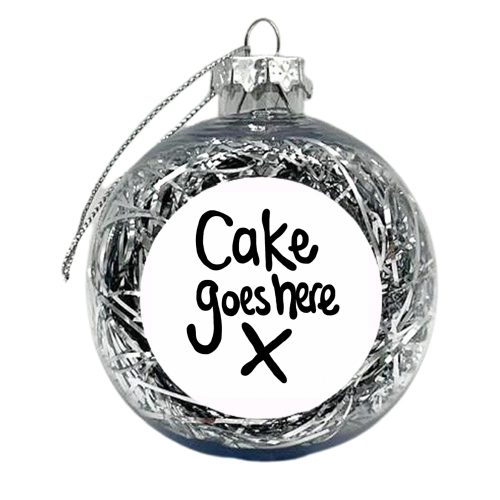 Cake goes here Cake plate - xmas bauble by Emma Donovan