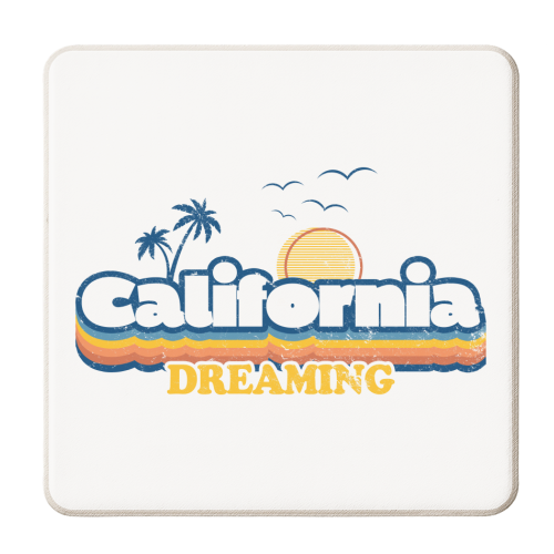 California Dreaming - Summer Vacation, Beach Design - personalised beer coaster by InspiredImages