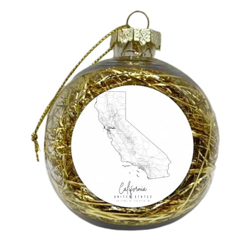 California Minimal Street Map - xmas bauble by Toni Scott