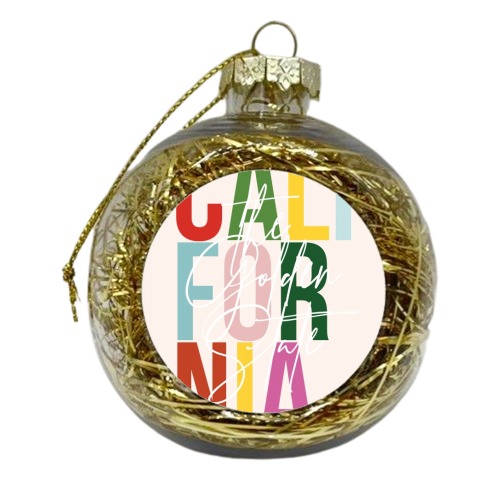 California "The Golden State" Color State - xmas bauble by Toni Scott