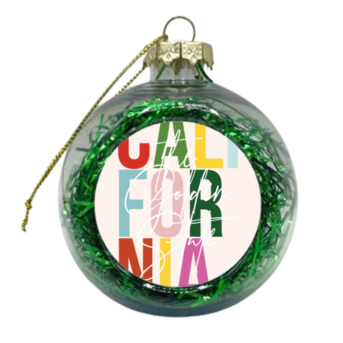 California "The Golden State" Color State - xmas bauble by Toni Scott